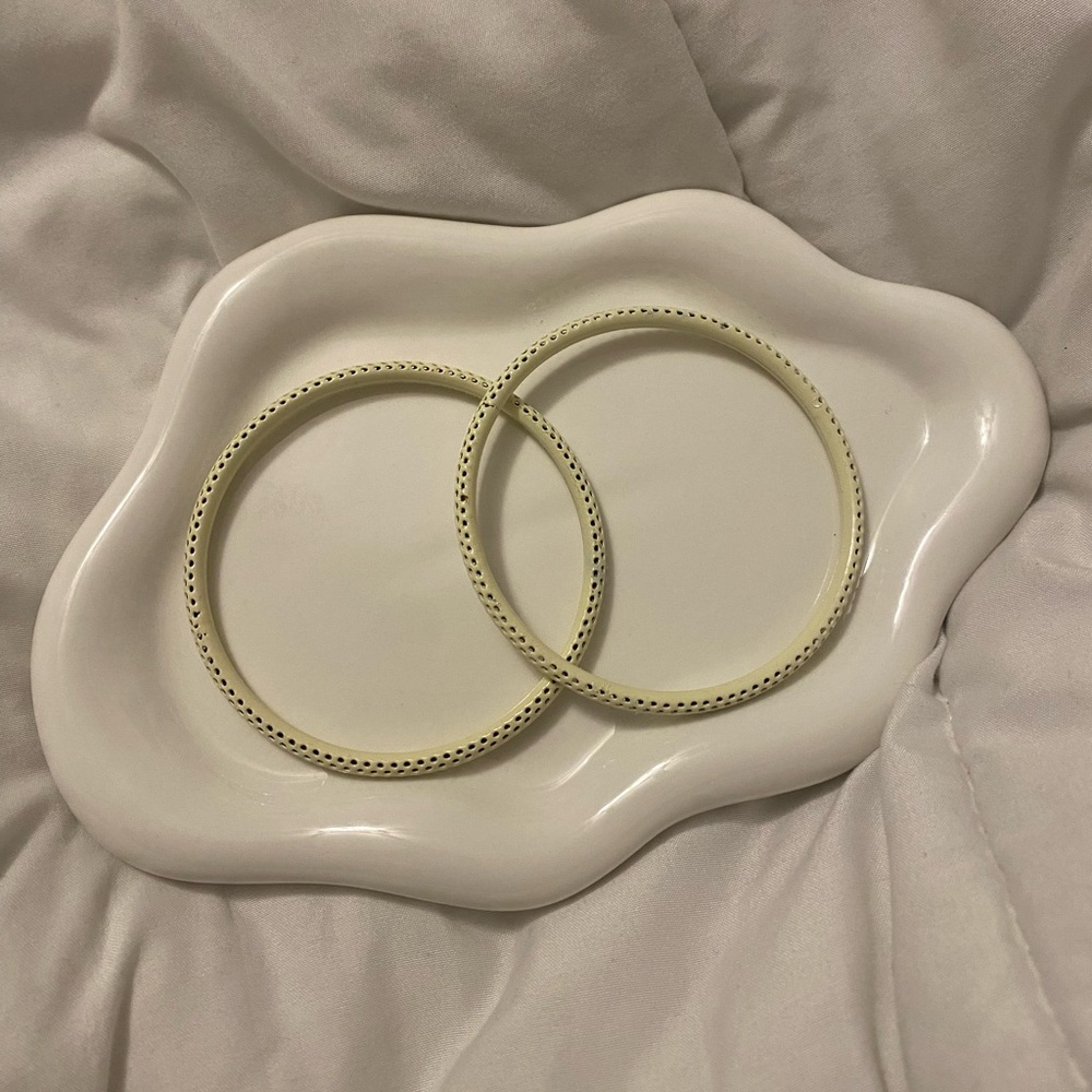 Off white bangle bracelets